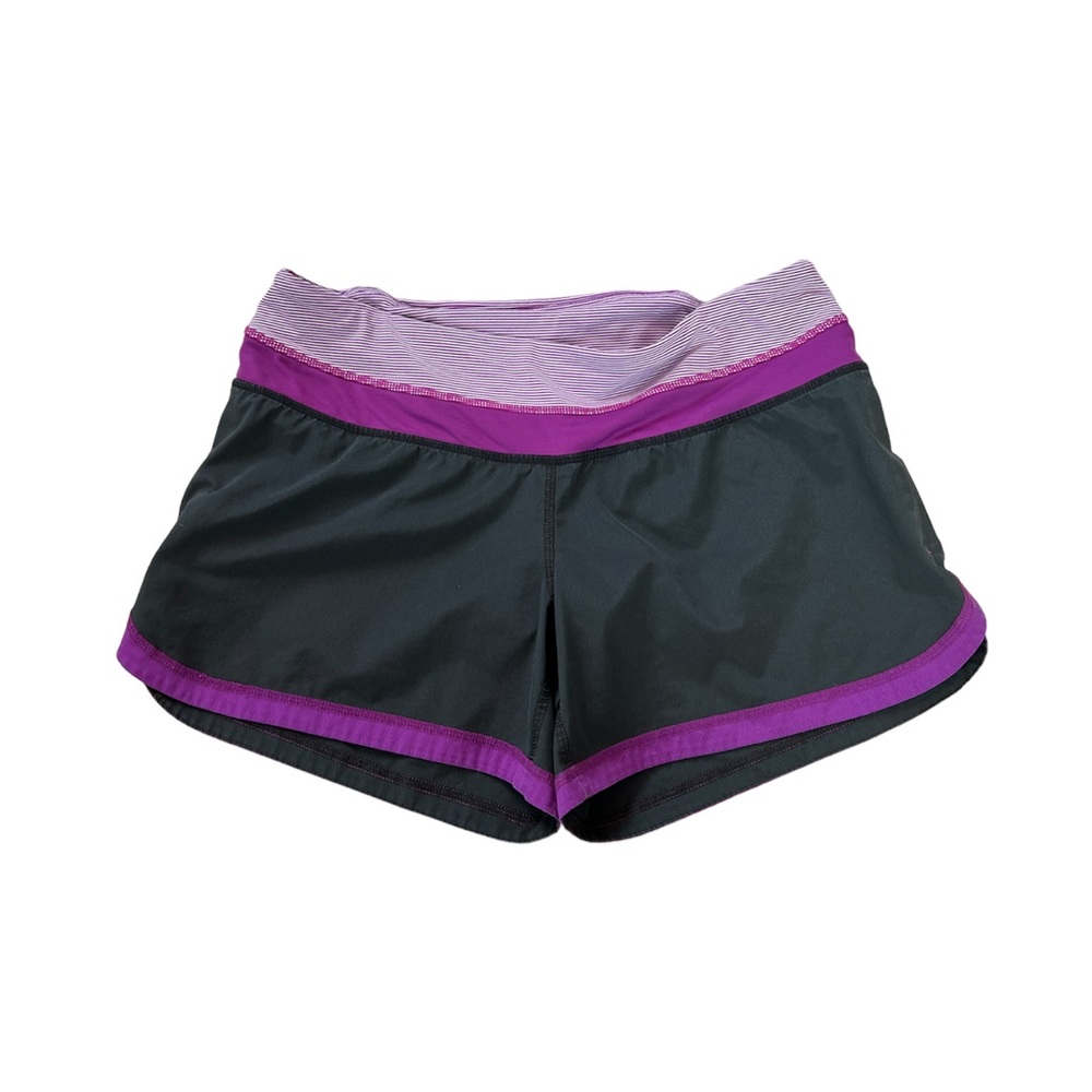 Lululemon Speed Up Shorts Black and Purple Size 6